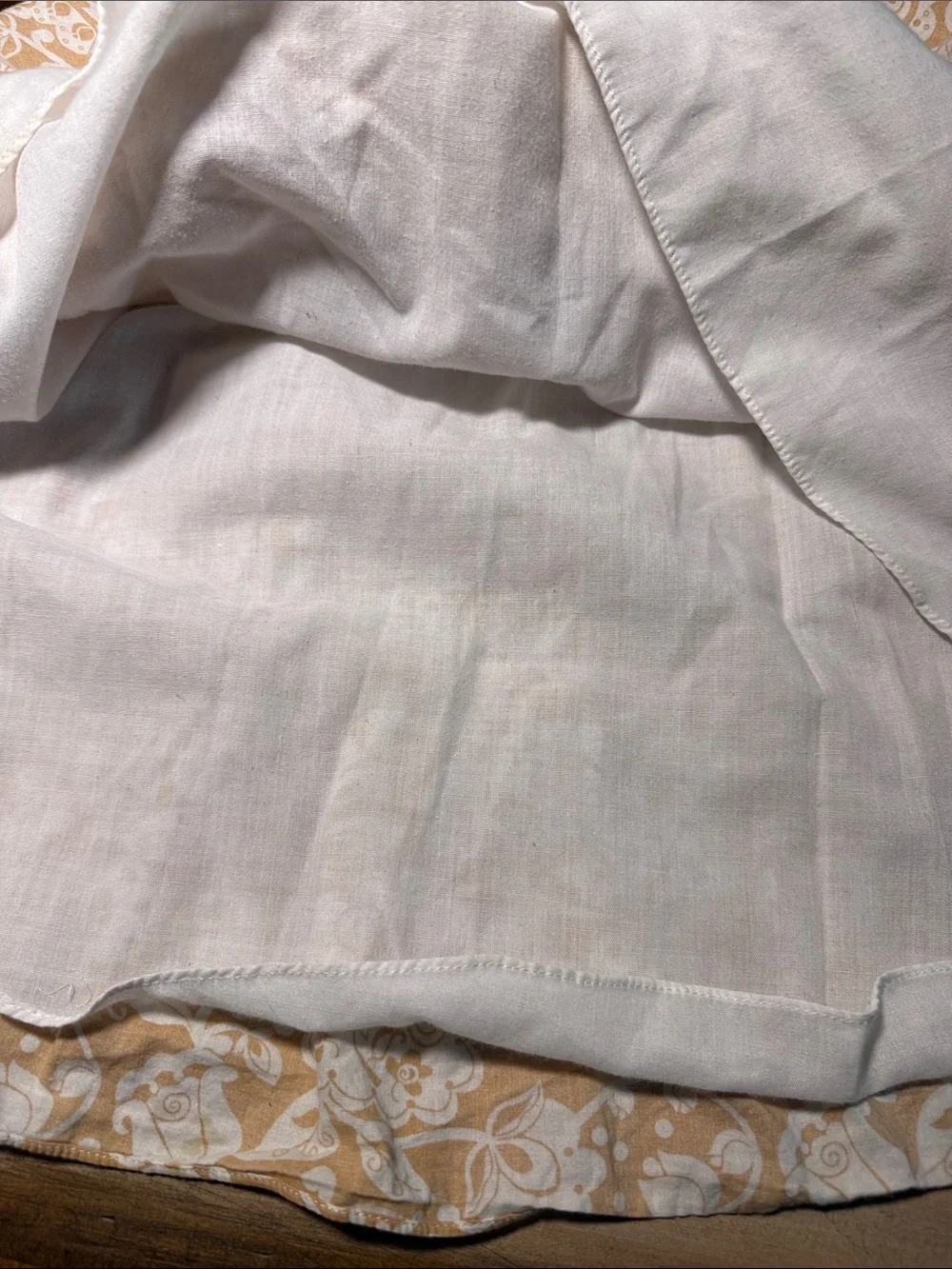 Toddler Girl Dress Tan & White